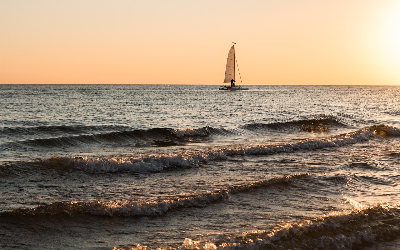 Sailing charter in the Caribbean with crystal clear turquoise water